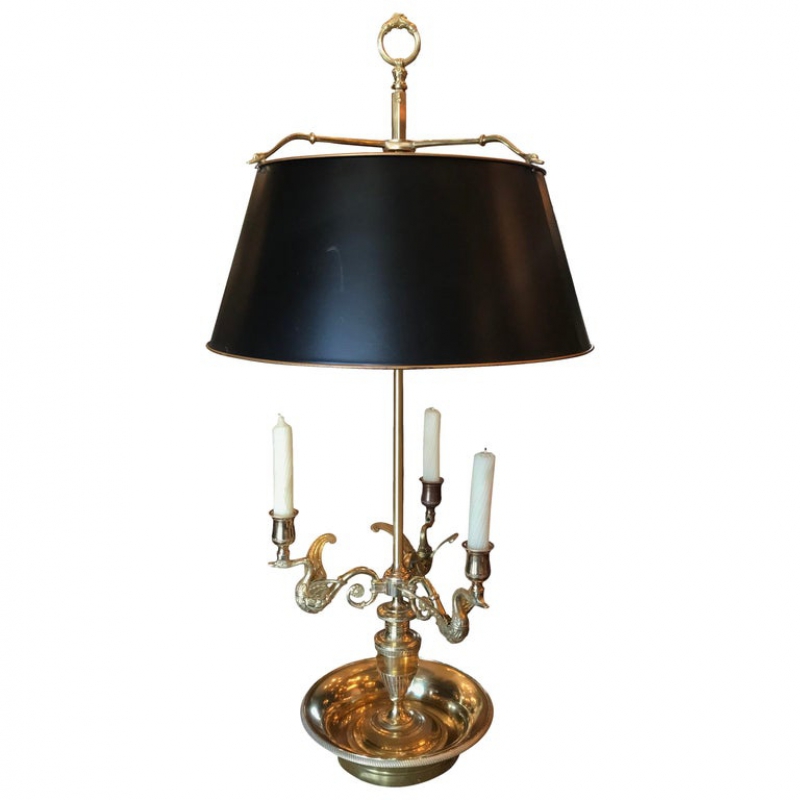 Brass Crystal Girandole Lamp, 5 Light Candelabra Brass Lamp, 32